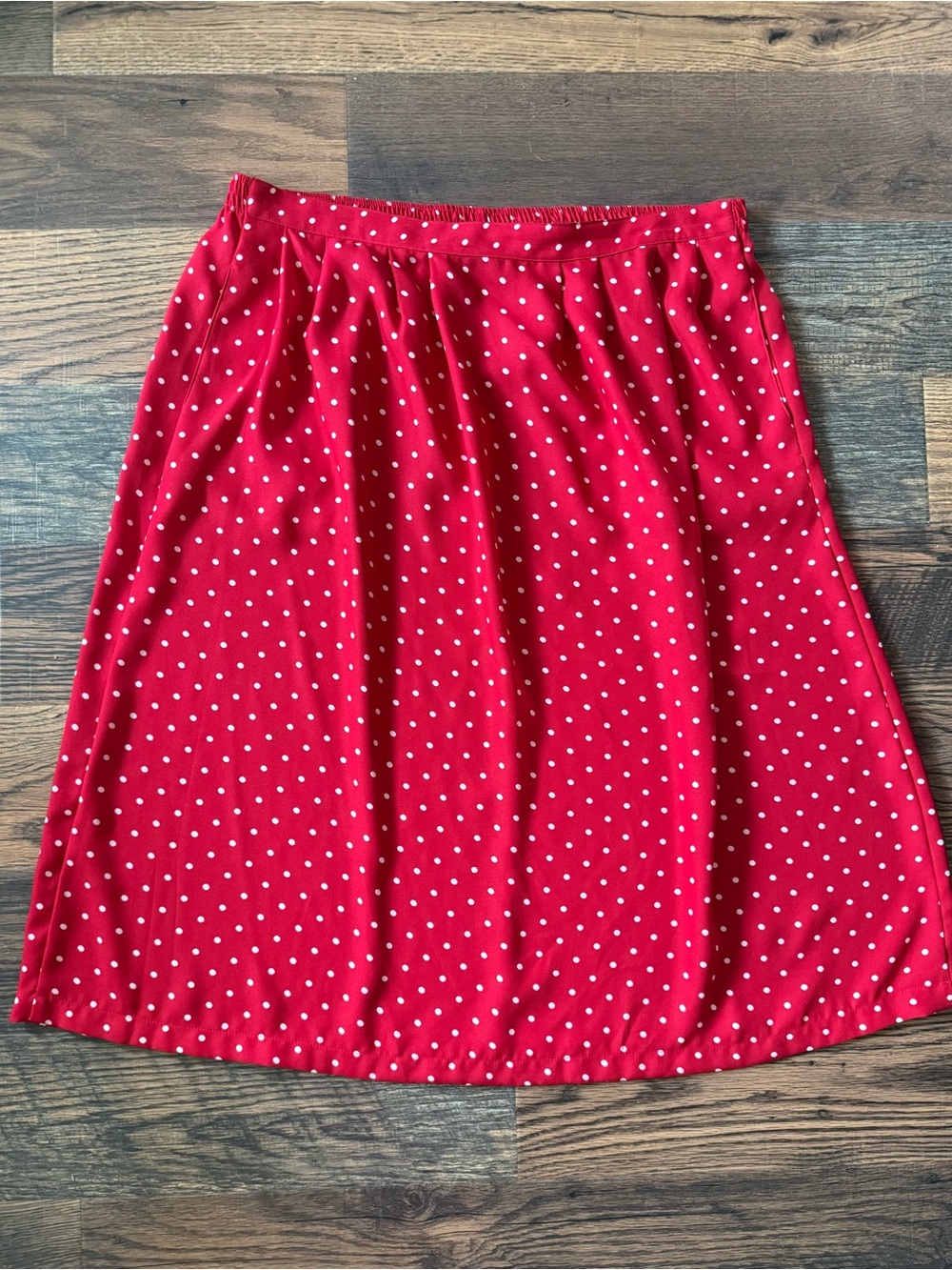 Vintage Sag Harbor Romantic Red Polka Y2K Dot Midi Skirt Size 2XL